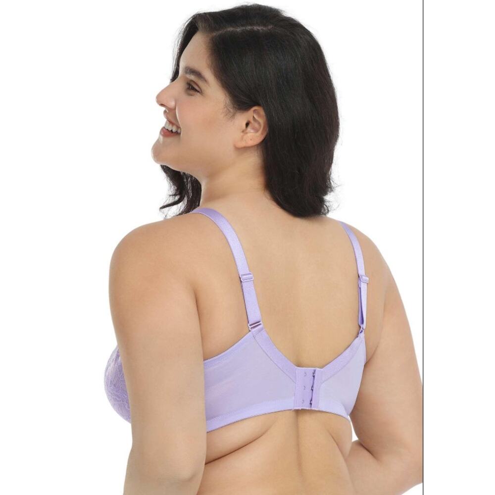 HSIA Blossom Lace Underwire Bra Periwinkle Purple 38D NWT Sheer Mesh - Picture 3 of 8